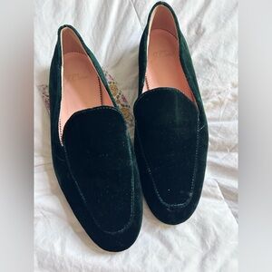 J. Crew Velvet Loafer Mules Slippers